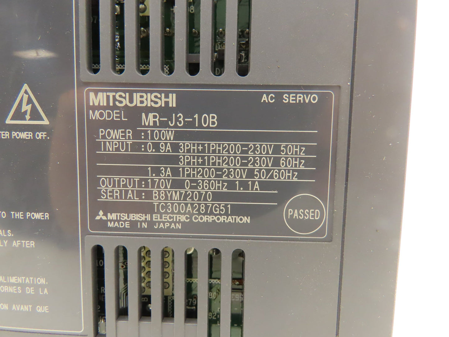 Mitsubishi MR-J3-10B Melservo AC Servo Drive 100W 170V 1.1A Output Lot of 4