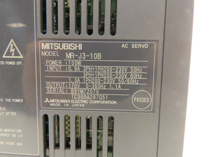 Mitsubishi MR-J3-10B Melservo AC Servo Drive 100W 170V 1.1A Output Lot of 4