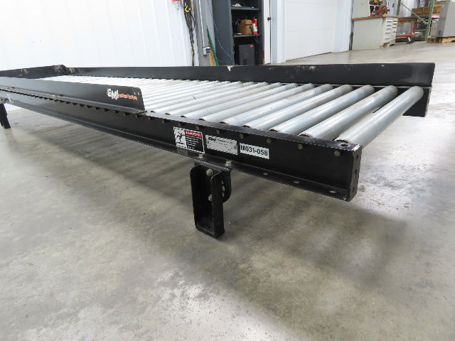 EMI 28"x 10' Gravity Roller Conveyor 1.9" Roller 25"BF 3" Centers 12"H