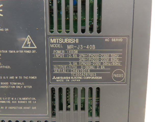 Mitsubishi MR-J3-40B Melservo AC Servo Drive 400W 170V 2.8A Output