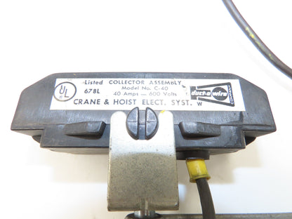 C-40 Crane Hoist Single Shoe Current Collector Arm 40A 600V  Lot of 4
