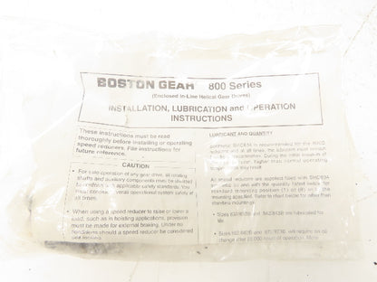 Boston Gear F843B-80S-B5 Inline Helical Gearbox 76.48:1 Reducer .5Hp 23rpm 56C