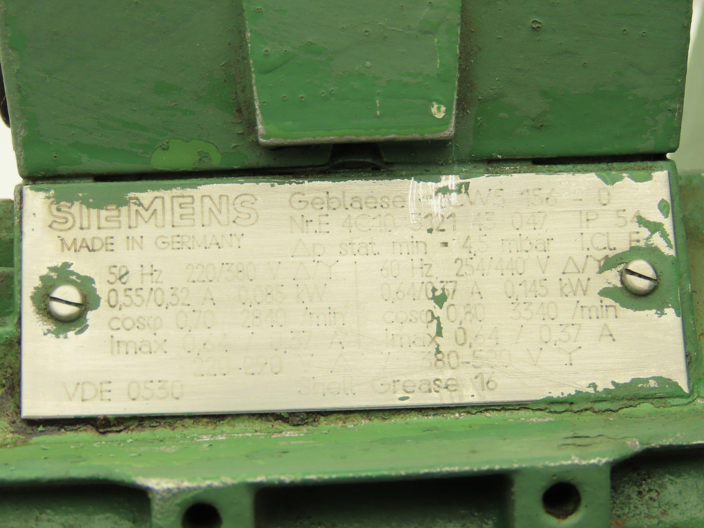 Siemens 4C10 3121 43 047 Squirrel Cage Blower Fan .14kw 3340rpm 230/460V 3PH