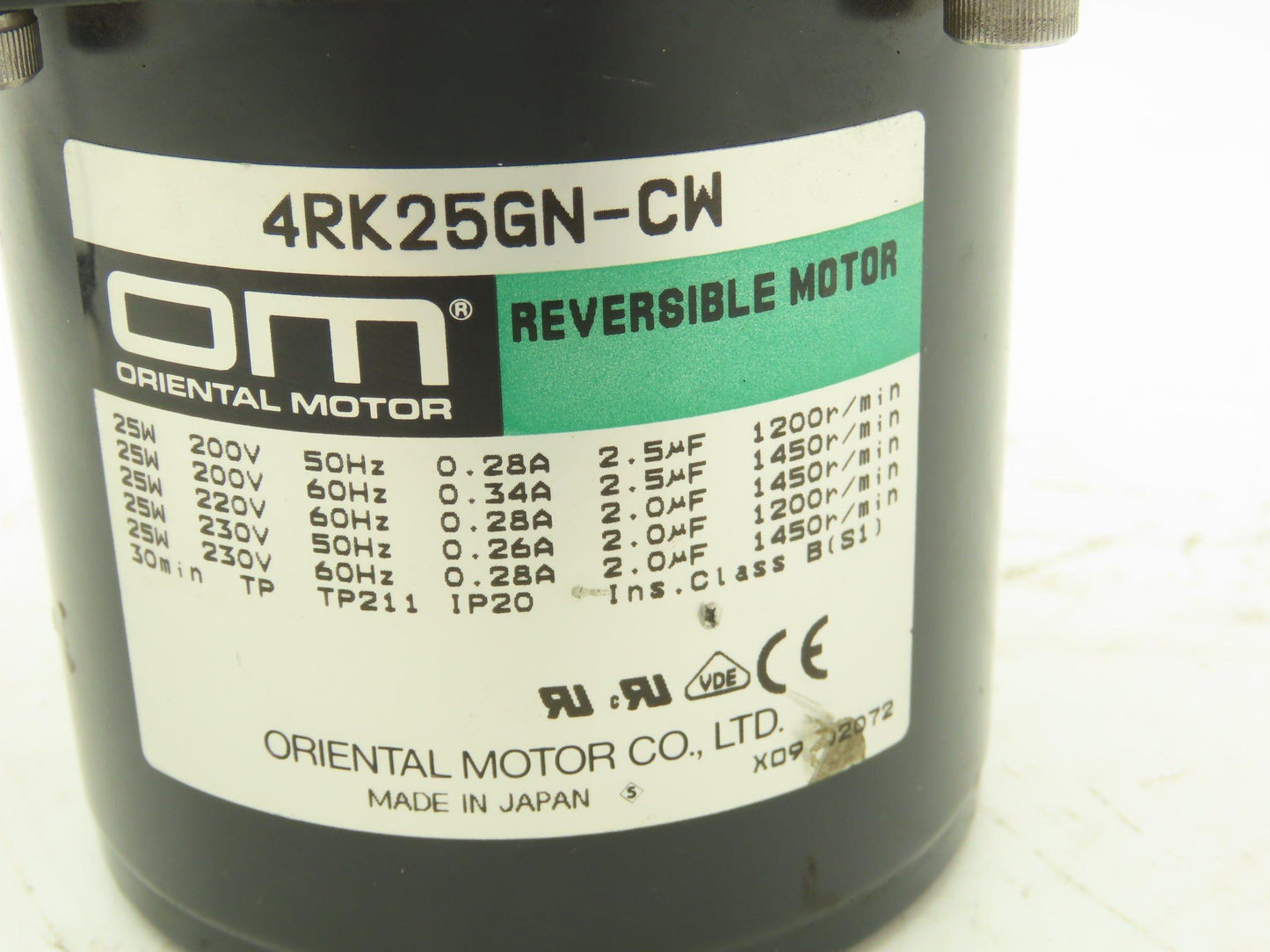 Kamo Seiko PDB12S-02-025-8 Pearl DEX Cam Index Drive Oriental Gear Motor 230V