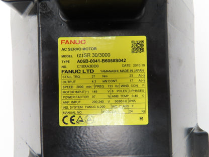 Fanuc A06B-0041-B605#S042 AC Servo Motor 4.3kw 149V 2000RPM Pulsecoder Encoder