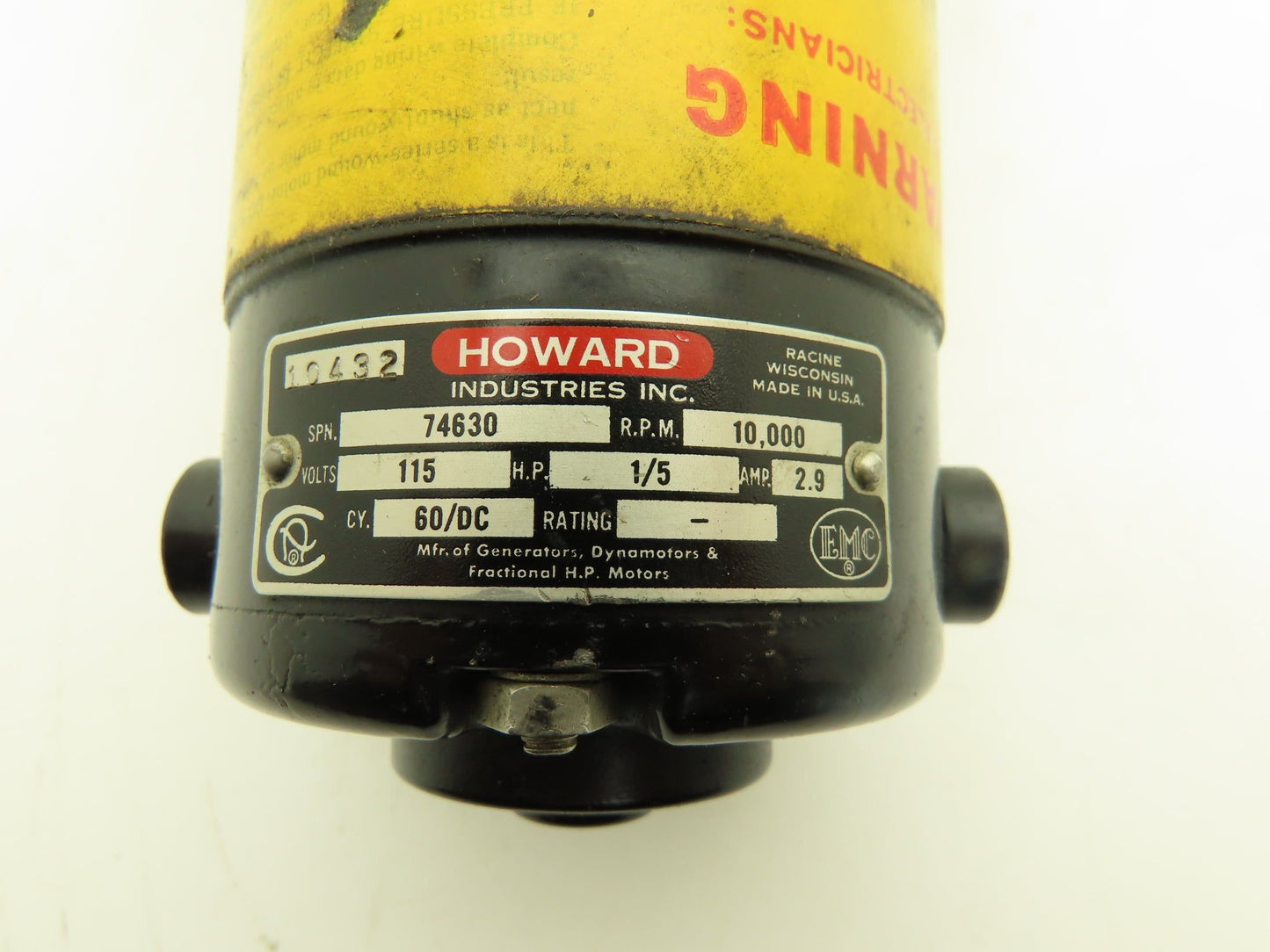 Howard Oildyne D14443/74630 Hydraulic Pump Power Unit 115V 1PH 10000 RPM