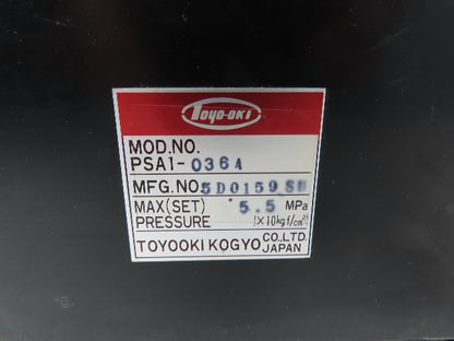 Toyooki Kogyo TL-4071A Hydraulic Power Unit Toyo Pump 5L Tank 220VAC 5.5MPa 1Hp