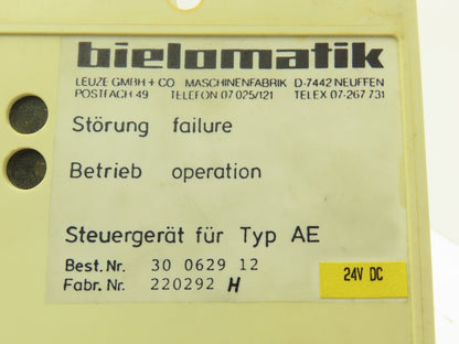Bielomatik 30 0629 12 Control unit for Type AE