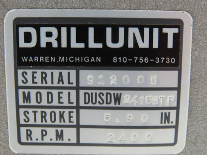 Prescott Drillunit DUSDW 2415STP Air Electric Drill Unit 5.9" Stroke 230/460V