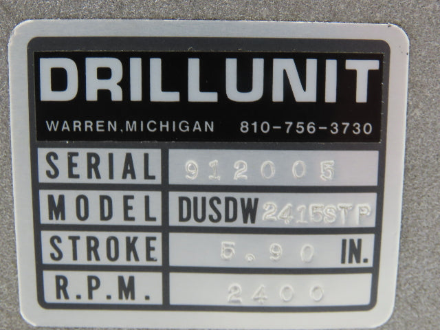 Prescott Drillunit DUSDW 2415STP Air Electric Drill Unit 5.9" Stroke 230/460V