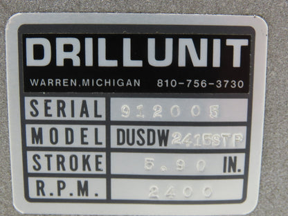 Prescott Drillunit DUSDW 2415STP Air Electric Drill Unit 5.9" Stroke 230/460V
