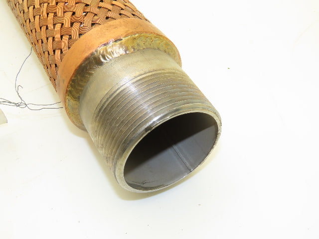 24" Braided Copper Bronze Flex Hose 2-1/2" NPT Stainless Ends  40W316L