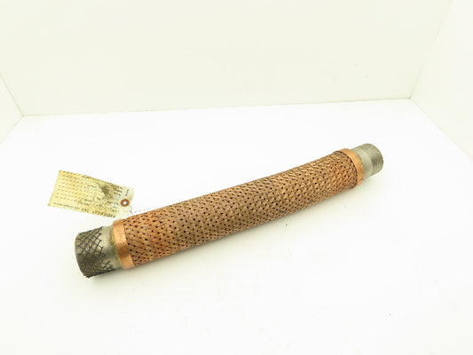 24" Braided Copper Bronze Flex Hose 2-1/2" NPT Stainless Ends  40W316L