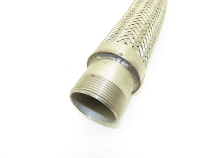 24" Braided Stainless Flex Hose 2-1/2" NPT Male Ends