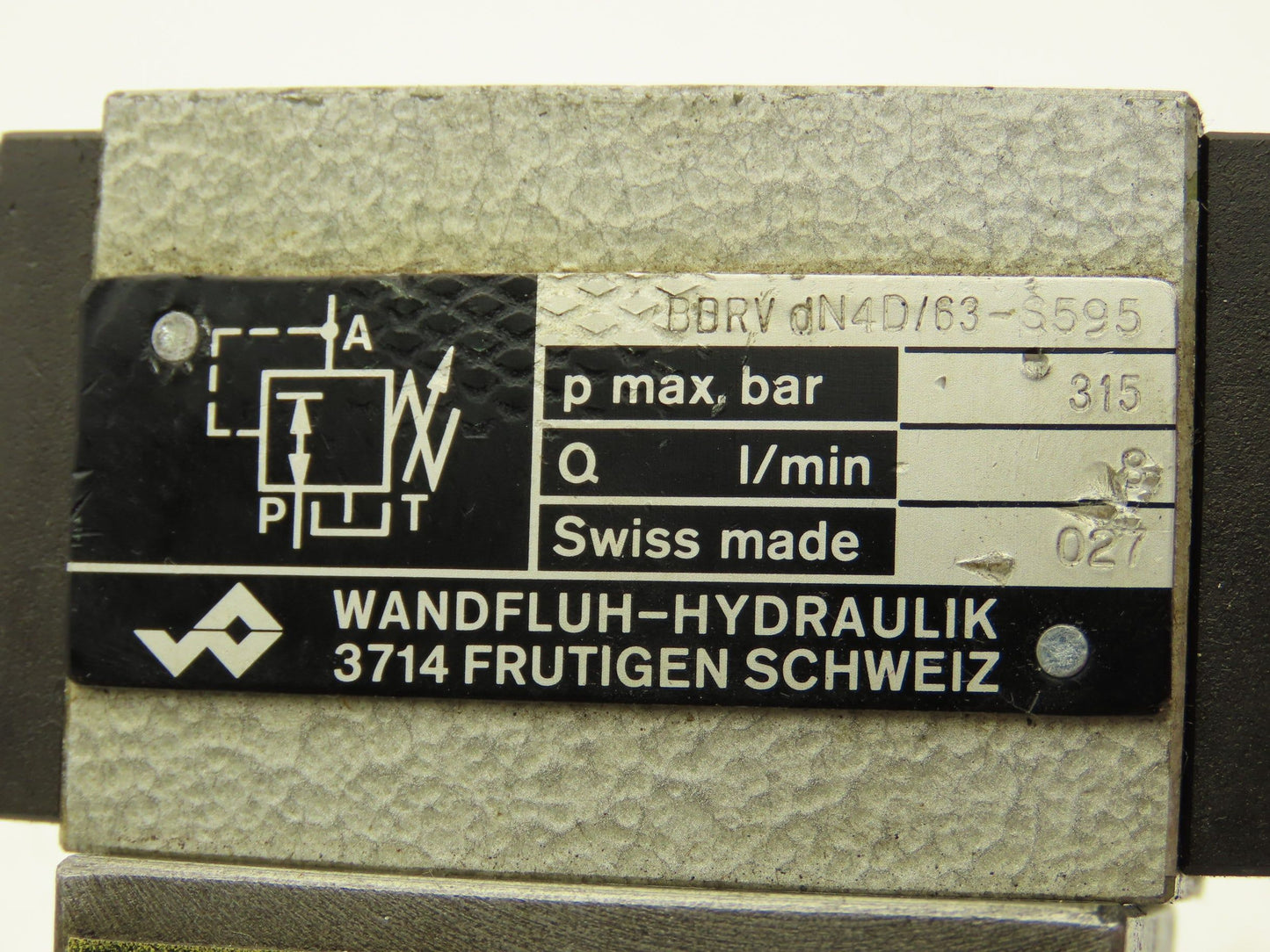BDRV DN4D/63-S595 Manual Hydraulic Pressure Relief Valve NG4 315bar