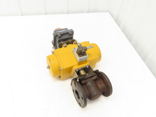 Tufline 2" Flanged Plug Valve w/Emerson Pneumatic Actuator Valvetop Positioner