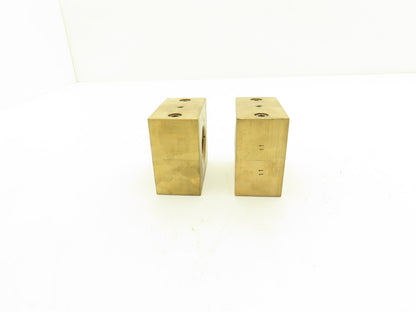 Ball Screw 2-3/4" Brass Square Nut 2pc 1-1/2"-5 RH Thread 1/4" Lead  Lot of 2