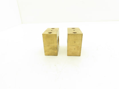 Ball Screw 2-3/4" Brass Square Nut 2pc 1-1/2"-5 RH Thread 1/4" Lead  Lot of 2