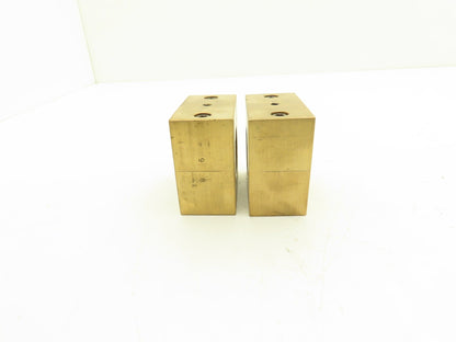 Ball Screw 2-3/4" Brass Square Nut 2pc 1-1/2"-5 RH Thread 1/4" Lead  Lot of 2