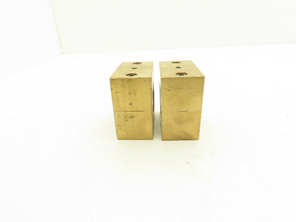 Ball Screw 2-3/4" Brass Square Nut 2pc 1-1/2"-5 RH Thread 1/4" Lead  Lot of 2