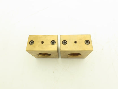 Ball Screw 2-3/4" Brass Square Nut 2pc 1-1/2"-5 RH Thread 1/4" Lead  Lot of 2