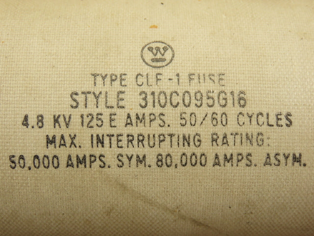 Westinghouse Type CLE-1 Fuse 4.8kv 125E Amp 310C095G16