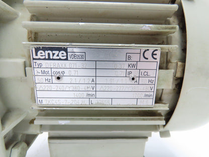Lenze DERAXX 071-32 Inline Gear Motor 7.18 Reducer .37kw 277/480V GST04-1MVCR