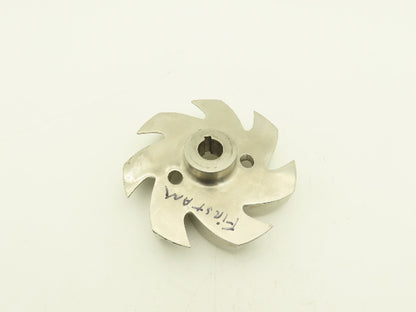 Stainless Centrifugal Pump Impeller 7-Blade 22mm Bore 160mm OD 6.25"