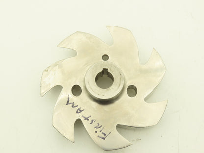 Stainless Centrifugal Pump Impeller 7-Blade 22mm Bore 160mm OD 6.25"