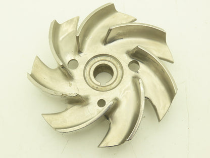 Stainless Centrifugal Pump Impeller 7-Blade 22mm Bore 160mm OD 6.25"