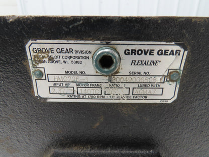 Grove Gear HMQ226-1 Worm Gearbox 20:1 Reducer 2.37Hp 87.5rpm 140TC Dual Shaft