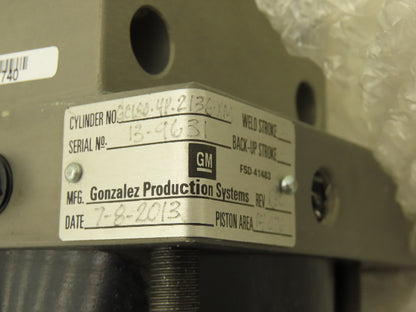 Gonzalez GCL80-4P-2136-XM-S-00 Pneumatic Air Cylinder 2" Weld Stroke 4" Backup