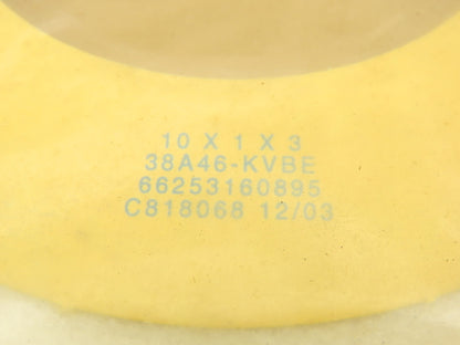 Norton 66253160895 White Grinding Wheel 10x1x3" 2485 RPM 38A46-KVBE
