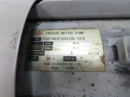 Kuse KSP-MHC30N-DB-15FE Trocho Hydraulic Pump 44L/Min 1.5kw 230V 3PH Motor
