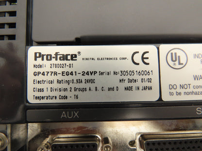 Pro-Face GP477R-EG41-24VP Digital HMI Operator Display Panel 24V