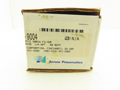 Arrow Pneumatics 9004 Pneumatic Compressed Air Filter 150PSI 1/4"NPT Auto Drain