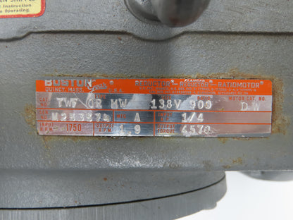 Boston Gear TWF OR MW Gearmotor 900:1 Reducer 1.9 RPM Output 1/4Hp 230V 3PH 56C