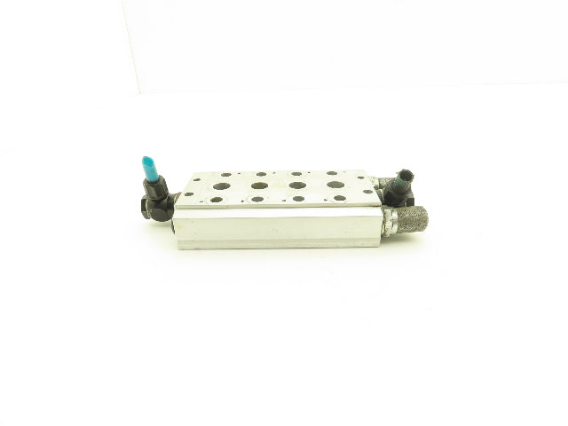 Concordia Fluidtecknik Pneumatic 4 Station Aluminum Manifold Block 3/8" NPT