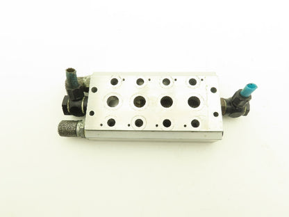 Concordia Fluidtecknik Pneumatic 4 Station Aluminum Manifold Block 3/8" NPT