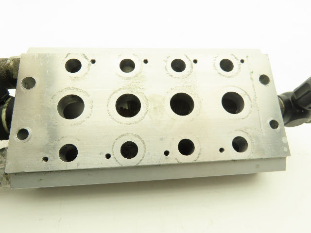Concordia Fluidtecknik Pneumatic 4 Station Aluminum Manifold Block 3/8" NPT