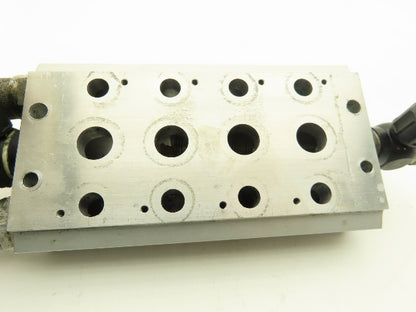 Concordia Fluidtecknik Pneumatic 4 Station Aluminum Manifold Block 3/8" NPT