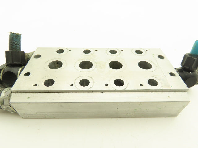 Concordia Fluidtecknik Pneumatic 4 Station Aluminum Manifold Block 3/8" NPT