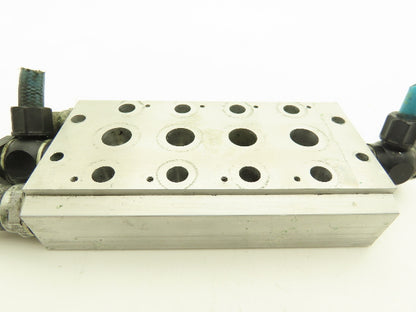 Concordia Fluidtecknik Pneumatic 4 Station Aluminum Manifold Block 3/8" NPT