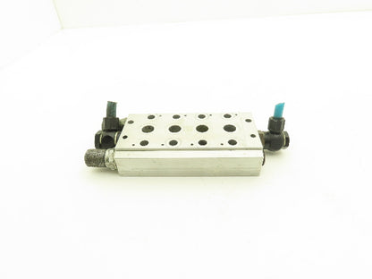 Concordia Fluidtecknik Pneumatic 4 Station Aluminum Manifold Block 3/8" NPT
