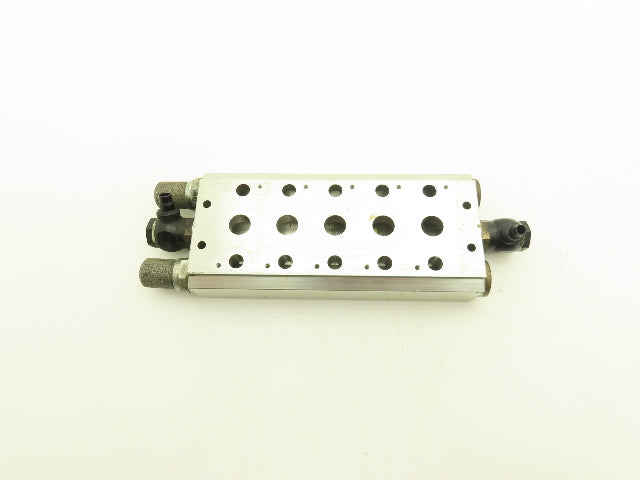 Concordia Fluidtecknik Pneumatic 5 Station Aluminum Manifold Block 3/8" NPT