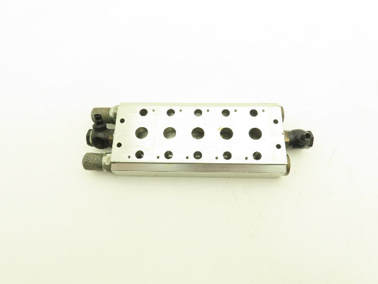 Concordia Fluidtecknik Pneumatic 5 Station Aluminum Manifold Block 3/8" NPT