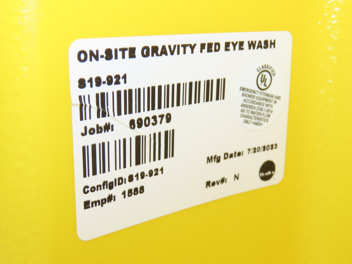 Bradley Portable On-Site Eyewash Station Gravity Fed 7 Gal 15 Min