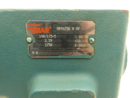 Dodge MR94758 Tigear Worm Gearbox 5:1 Reducer 2.59HP 1750rpm 143TC LH Output