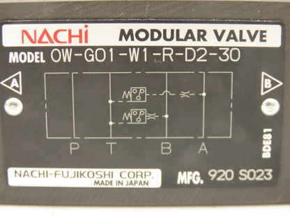 Nachi Hydraulic Pressure Switch Modular Control Valve Dual