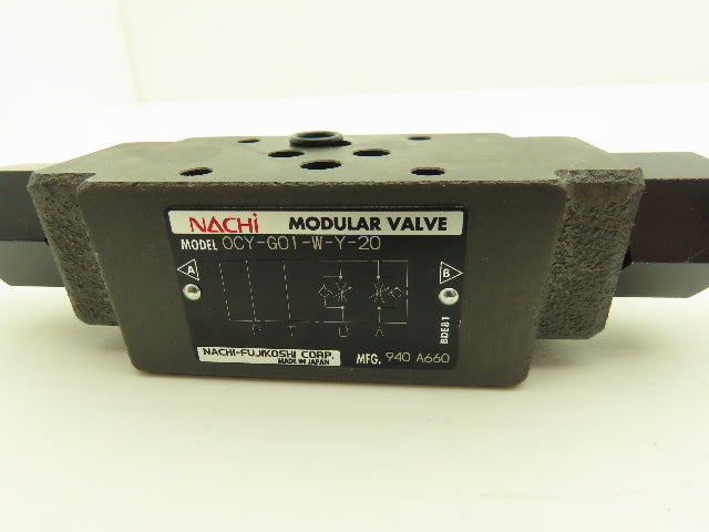 Nachi OCY-G01-W-Y-20 Modular Hydraulic Flow Control Valve Lot of 2